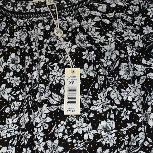 Max Studio Short Flutter Sleeve Floral Pullover Blouse Top Size XS - Picture 7 of 11